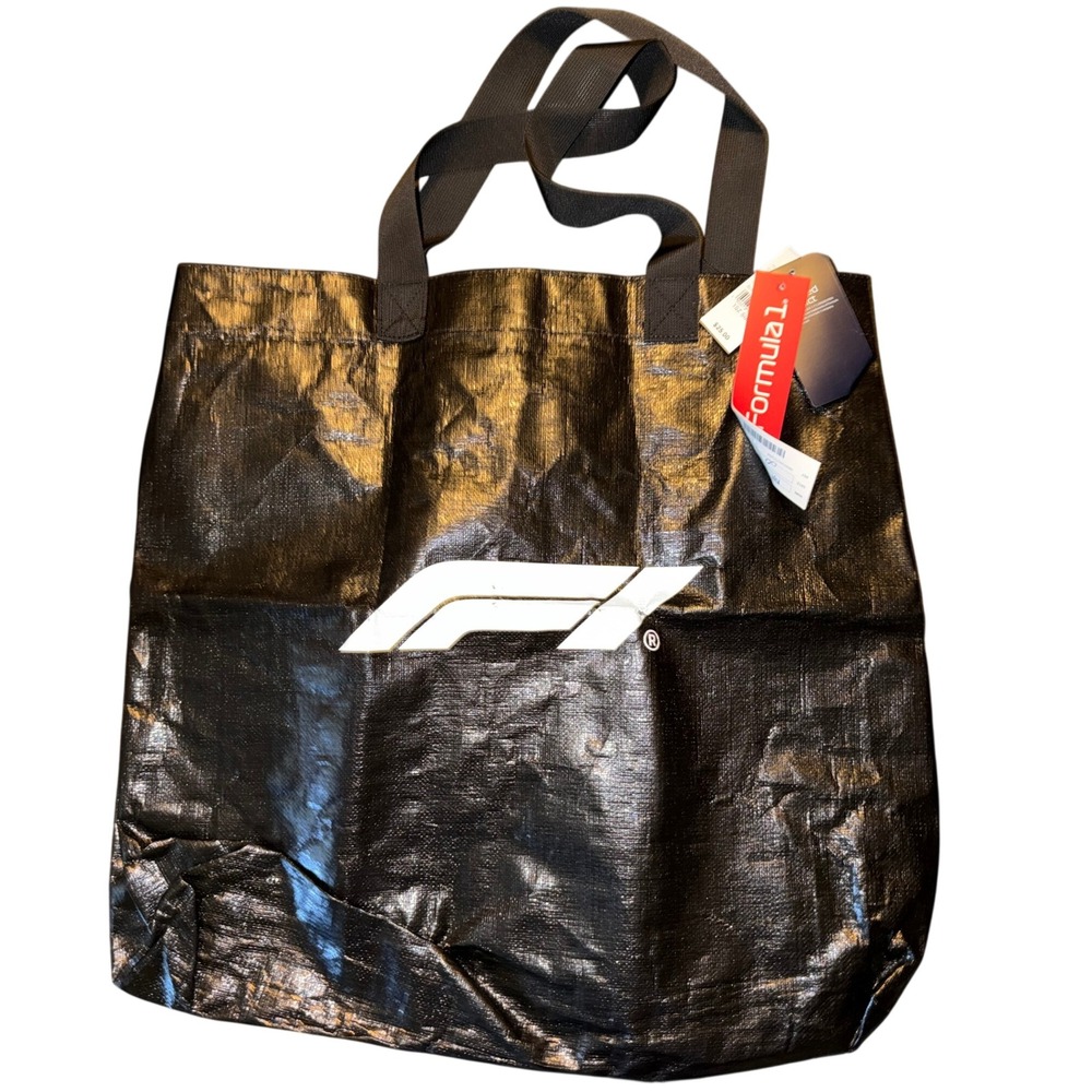 Formula 1 F1 Racing Logo Black Reusable Tote Bag Shopper PacSun New 742497
